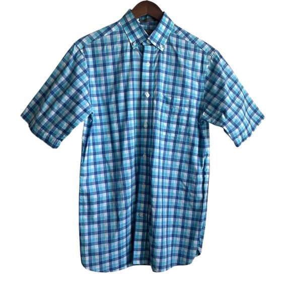 Daniel Cremieux Mens Shirt S Blue Check Button Up Preppy Casual Office‎ Travel - Picture 1 of 10